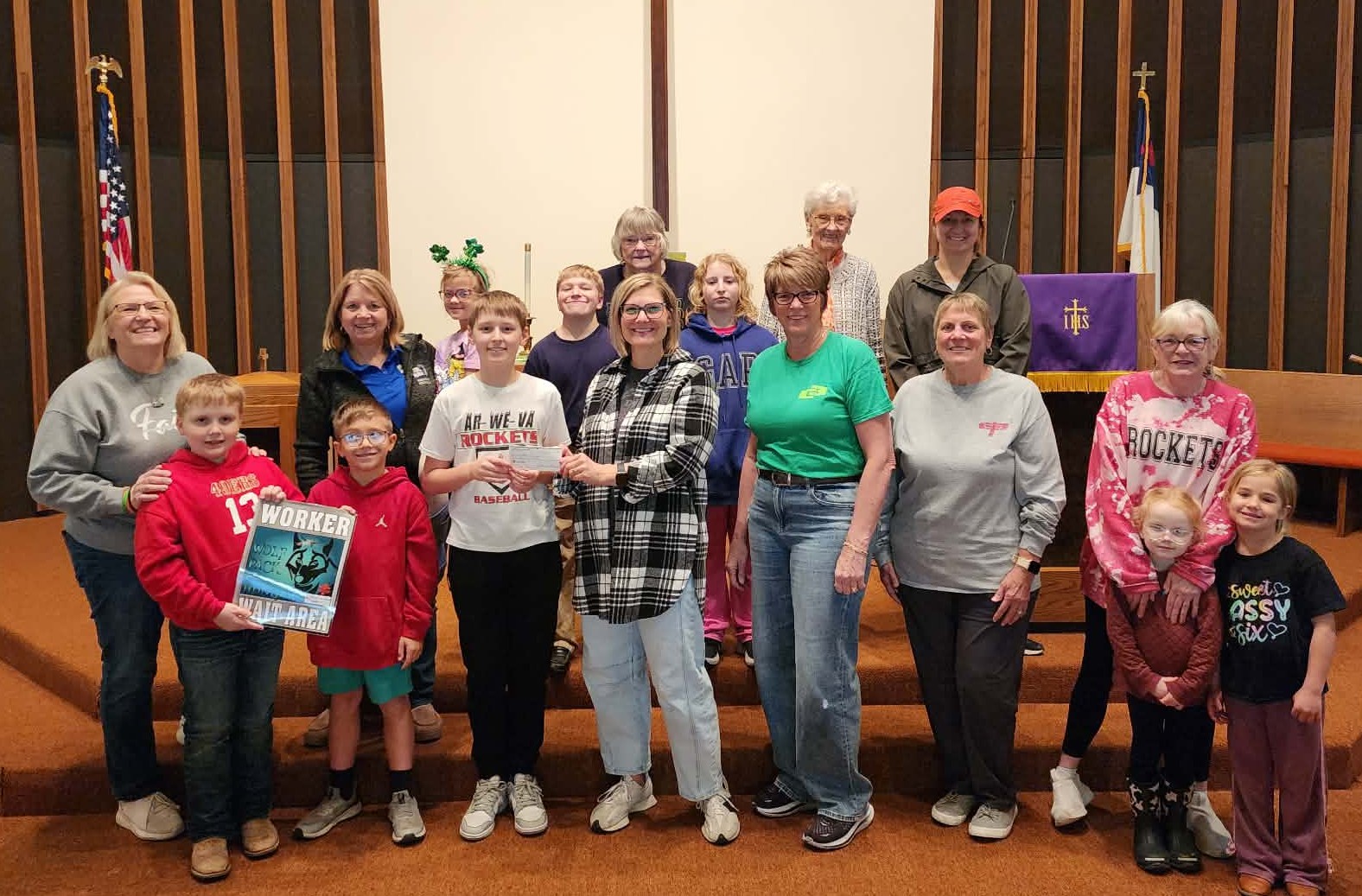 Pictured above are Wednesday Club members, Christian Education Committee members and other members of the congregation along with C3 board members Laurie Stein and Jean Standtlander and school representative, Rachel Merkel. (photos contributed)